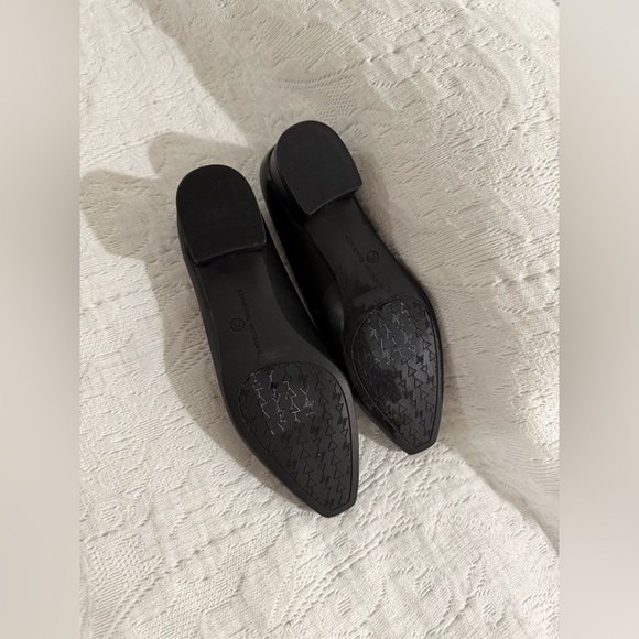 Adrienne Vittadini Black Flats with Silver Buckle - Picture 2 of 3